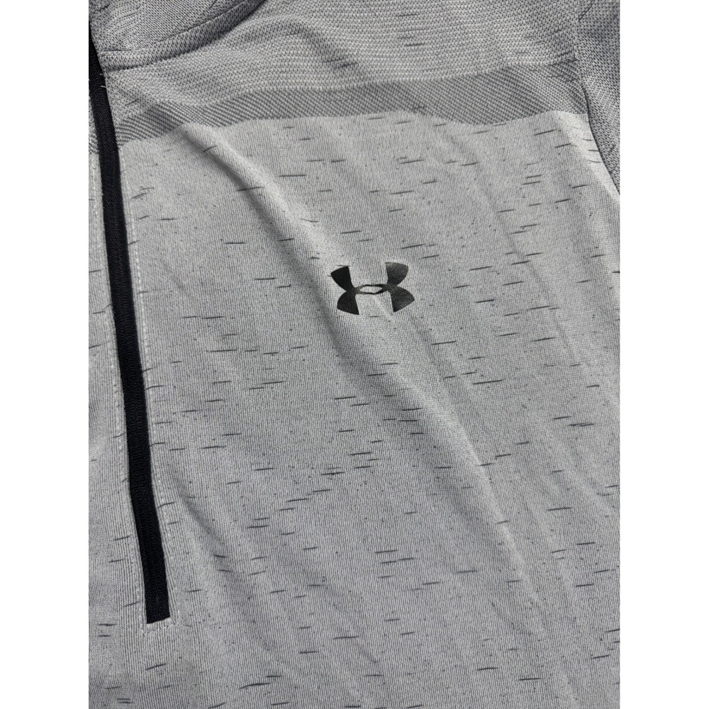 Under Armour Men 3XL Quarter Zip Long Sleeve Fitted Pullover Gray Athletic Shirt - Picture 2 of 10